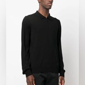 Banana Republic Black 1/4 Zip Wool Pullover Medium